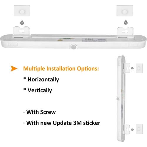 Alivation Closet Lights Battery Operated Led Lights, Motion Sensor Light Indoor Under Cabinet Lights, Under Counter Lights for Kitchen, 3 AA Battery Powered/DC Input Lights, Day & Night Mode, Dimmable