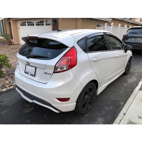 4pcs Out-Channel Window Deflectors for Ford Fiesta Hatchback 09-19 94547 | Outside Mount Adhesive Guards No-Drill Install Reduce Wind Noise Tape-On Acrylic Dark Smoke Rain Guard Shades Sunproof Visors