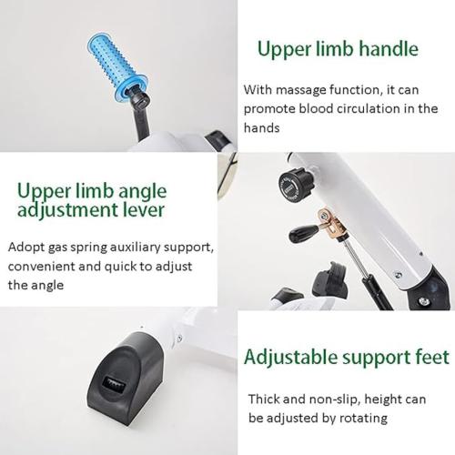 LANGWEI Motorized Pedal Exerciser with Protector Bracket, Electric Exercise Bike with Leg Arm Workout for Elderly Handicapped & Disabled