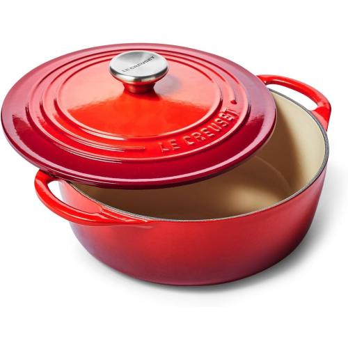Le Creuset Enameled Cast Iron Shallow Round Oven, 2.75 Qt., Cerise