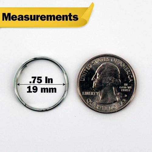 Versa-Tags 3/4 Steel Key - Bulk Key Rings for Crafts, Auto Dealership & Cars - .75 Inch Split Keyring for Crafts