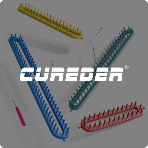 cureder Knitting Loom Long Knitting Loom Kit- Set of 4 Plastic Looms Knitting with 2 Knitting Yarn Loom Needle and 2 Plastic Loom Pick, Fit Craft Kit Tool for Giveaways Souvenirs, Gifts