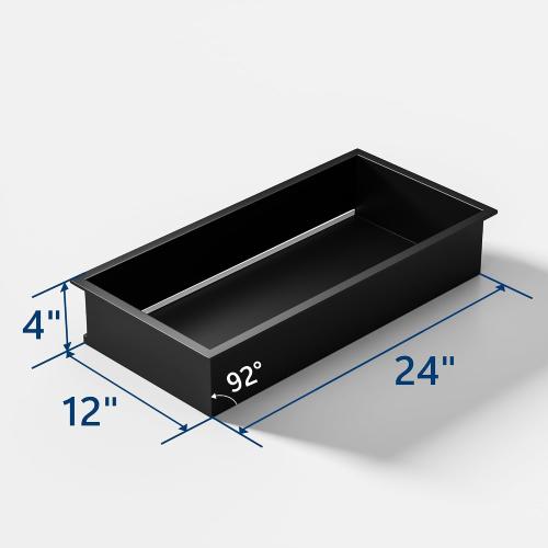Neodrain LED Shower Niche, 24X12 Matte Black Recessed Wall Niche, Tile Ready Stainless Steel Bathroom Niches with 3000K Led Light, IP66 Waterproof, No Tile Needed
