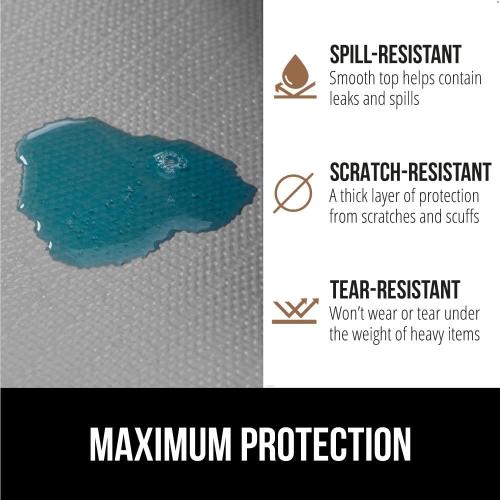 GORILLA GRIP DripGuard Shelf Liner, Non-Adhesive Drawer and Kitchen Cabinet Protector, Strong Grip Slip Resistant Underside, Smooth Surface Liners for Cabinets, Bathroom Closets 17.5x240 In Light Gray
