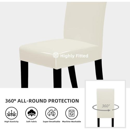 Easy-Going Stretch Dining Room Chair Slipcovers  Ivory | Wasbable Parsons Dining Chair Covers for Dining Room, Ceremony, Banquet