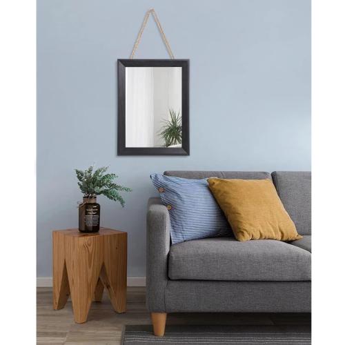 AAZZKANG Wall Mirror Black Wood Framed Rectangle Mirrors for Wall 16x12