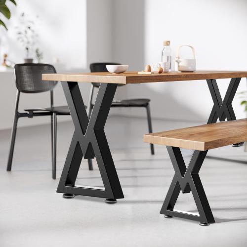 36 Metal Table Legs, Bench Legs Chair Legs, Heavy Duty Desk Legs Coffee Table Legs, Black Metal End Table Legs, DIY Furniture Legs (ZT-V-36IN)