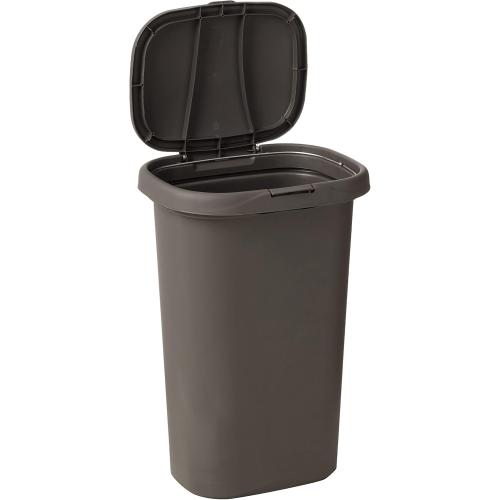 Rubbermaid Spring Top Trash Can 13 Gallon Gray Plastic Garbage Bin for Home/Kitchen/Office/Garage