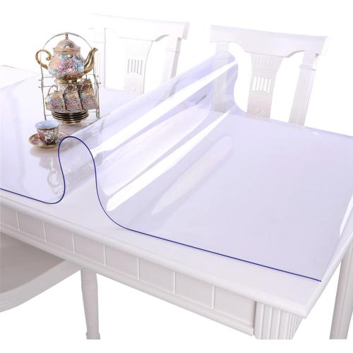 NECAUX Custom Multisize 1.5mm Thick Clear PVC Table Cover Protector - 36 x 66 Inch Table Pads for Dining Room Table Rectangular Vinyl Non-Slip Desk Pad for Coffee Table/Writing Desk