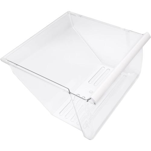 Kojem 2188664 Crisper Drawer Bin (Lower) Replacement for WP2188664 Compatible with Whirlpool, Kenmore, Maytag, Kitchenaid Refrigerator Clear Crisper Pan W/White Handle Plastic（PS)