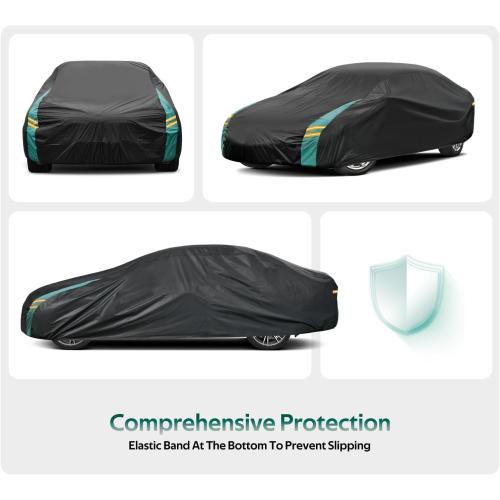 Size 186-193 Car Cover Waterproof All Weather for Automobiles, Outdoor Full Exterior Covers for Sedans (Length: 186-193) Rain Winter Sun Protection. Universal Fit for Toyota Camry, Honda Accord, etc.