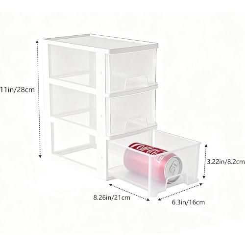 Gonice Small 3 Drawer Storage Organizer, White Plastic Drawer Storage, Small Desktop Organizer for Home, Office