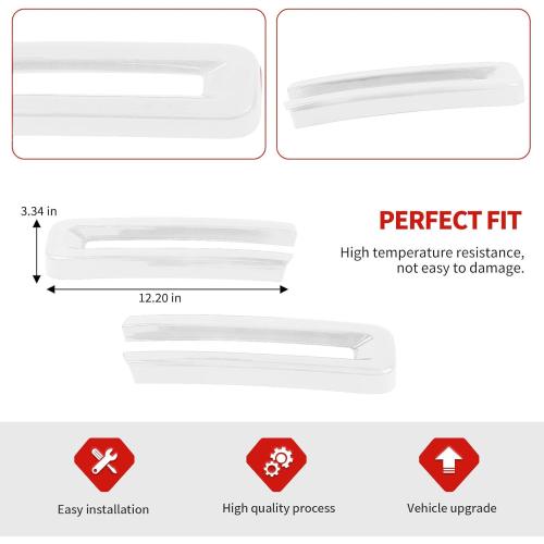 Jimen Compatible with Dodge Ram 2018-2025, 2PCS Front Grille Cover Exterior Trim Accessories (White)