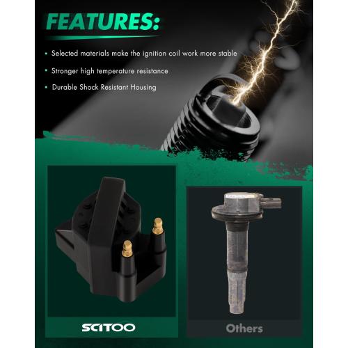 SCITOO Ignition Coil Coils Pack fits for Pontiac Montana 3.4L 1999-2005 for Grand Prix 3.8L 1997-2008 for Oldsmobile Alero 3.4L 1999-2004 for Buick for Allure 3.8L 2005-2009 DR39 D545 D555 1 PCS