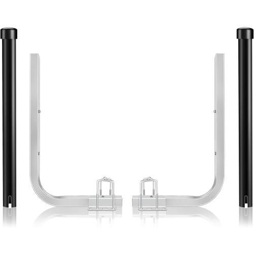 40/48 Adjustable Boat Trailer Guide-ons, Rustproof Electro-Galvanized Steel Trailer Guides, Boat Trailer Guides Poles with Black PVC Pipes Fit for Ski Boat, Fishing Boat, Sailboat Trailer 2PCS