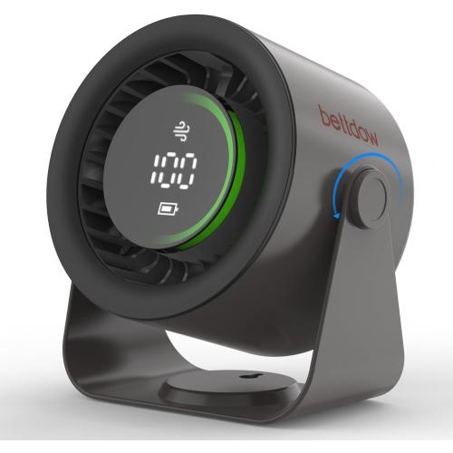 Bettdow BETTODW Desk Fan,100 High-Speed Wind Quiet Table Fans,12 Hours Cool Time,Digital Display,Adjustable Light Modes,Portable Fan for Home Office Kitchen Travel Camping-Gray