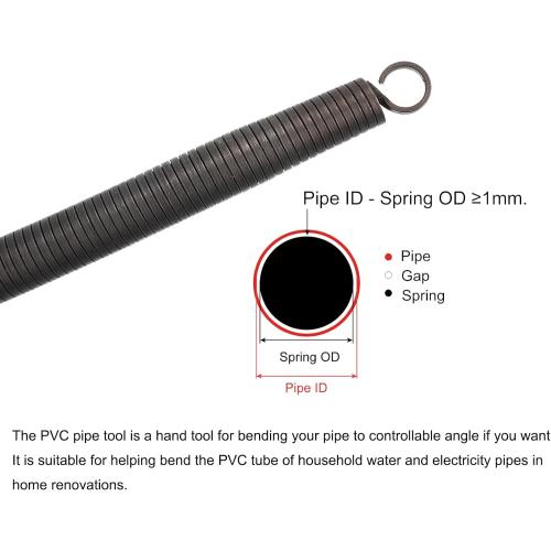 MECCANIXITY Spring Tube Bender OD 23.8mm/0.94 Steel Spring Pipe Bending Tubes 1000mm/39.37 Long for 1 PVC Pipe(ID 25mm) in Home Renovations,Electrician Wiring Bending Pipe(insert-pipe use)