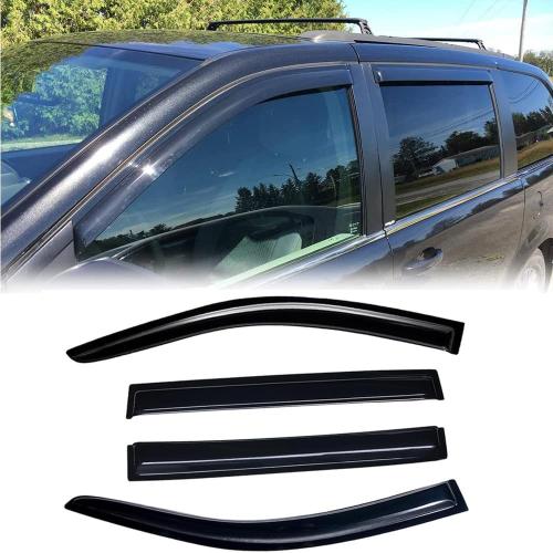 4 Pcs Deebior Side Wind Vent Deflector Set fit for 2008-2016 Chrysler Town & Country,2008-2020 Dodge Grand Caravan,4pcs Out-Channel Tape-On Nice Rain Guards, Dark Smoke Window Visors 94251