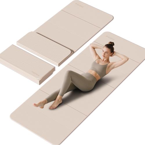 PAIDU Foldable Yoga Mat 10mm Thick, 75x26 Non-Slip Fitness Exercise Mat | SGS Certified| uick Fold，Easy Storag，Portable for Yoga/Pilates/Studio/Home Workout