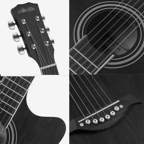 Guitar Acoustic Guitar Bedroom Beginner Family Teaching Fingerstyle Folk Performance 38-inch Portable Solid Wood Beginner Acoustic Guitar Starter Package Student G (Orange Long)