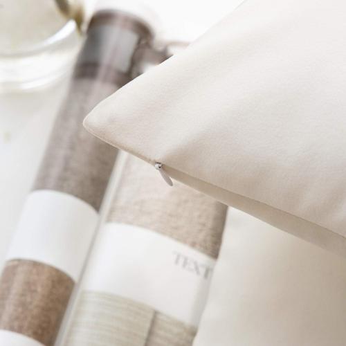 Phantoscope Pack of 2 Velvet Decorative Throw Decorative Pillow Cover Soft Solid Square Cushion Case for Couch Off White 18 x 18 inches 45 x 45 cm