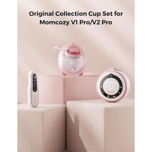 Momcozy Original V1 Pro/V2 Pro Breast Pump Replacement Accessories,Milk Collection Cups Only for Momcozy V1 Pro/V2 Pro, 2 Pack