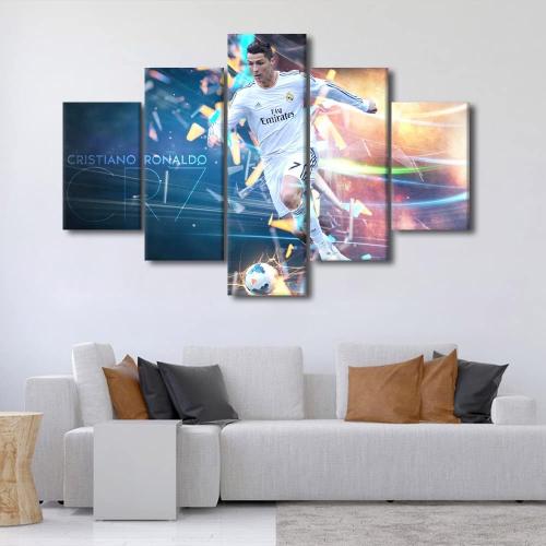 Color Multi of Ronaldo TUMOVO 5 Piece Cristiano Ronaldo Wall Art Gallery Wrap Football Star Poster Inspirational Wall Art Canvas Prints Modern Home Decor Artwork for Living Room Bedroom Office Framed Ready to Hang