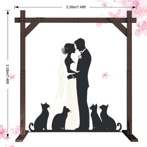 Wooden Wedding Arch – 7.48FT Square Wood Backdrop Stand for Ceremony & Events, Sturdy Wooden Arbor for Wedding Decorations, Indoor & Outdoor Garden Arch Frame