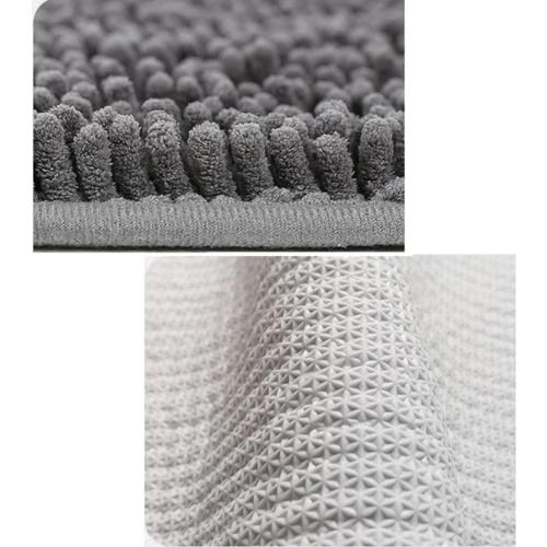 Reyox Chenille Toilet Rug U Shaped Bath Mat Misty Blue 19.7x15.7 | Non Slip Rubber Bottom, Absorbent Quick Dry Shaggy Bathroom Rug, Machine Washable Contour Bath Rugs for Toilet