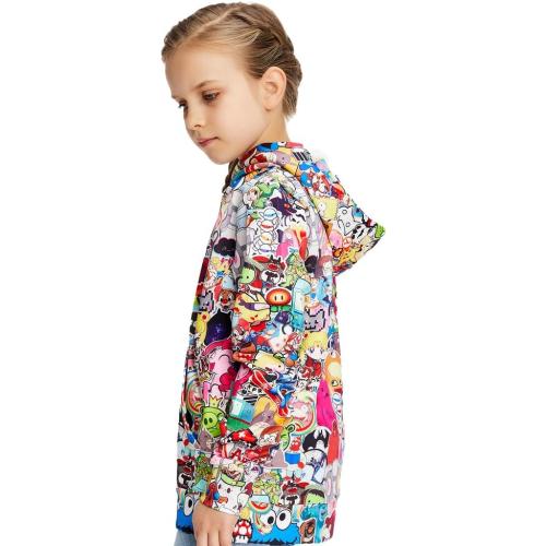Size S NEWCOSPLAY Boys Hoodies Hooded Sweatshirt 3D Novelty Pullover with Pocket for Girls Kids 6-14 Years(Light Comic, Large)