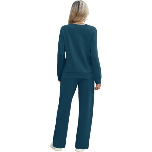 WIHOLL Women's 2 Piece Sets Sweatshirt Casual Travel Outfits Lounge Wide Leg Tracksuit Cozy Sweatsuits Fashion 2026