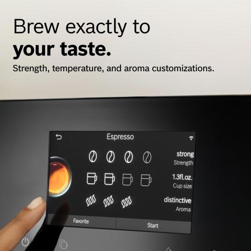 Bosch Fully Automatic Coffee and Espresso Machine - Touchscreen, Large Bean Capacity - Easy Clean, Maintenance - Black -