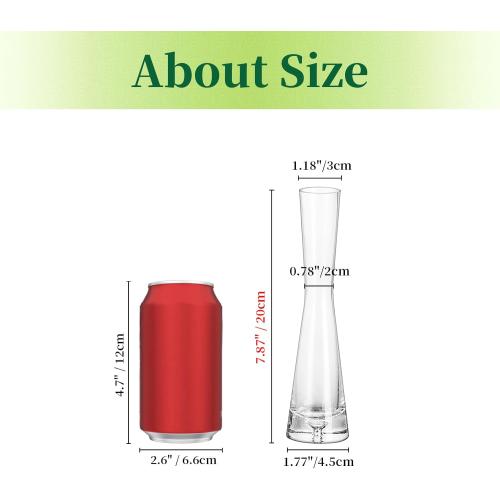 Hewory Glass Bud Vases for Centerpieces Set of 6, Handmade Modern Clear Small Skinny Decorative Single Flower Vase, Minimalist Slim Floral Vase for Home Wedding Party Events Table Decor,