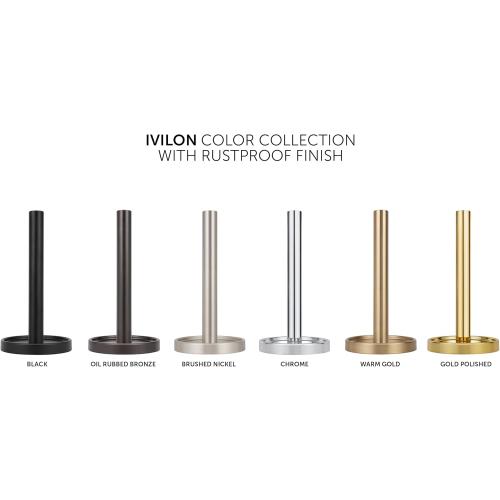 Ivilon Countertop Paper Towel Stand - Steady and Easy Tear - Fits All Paper Towel Rolls - Warm Gold