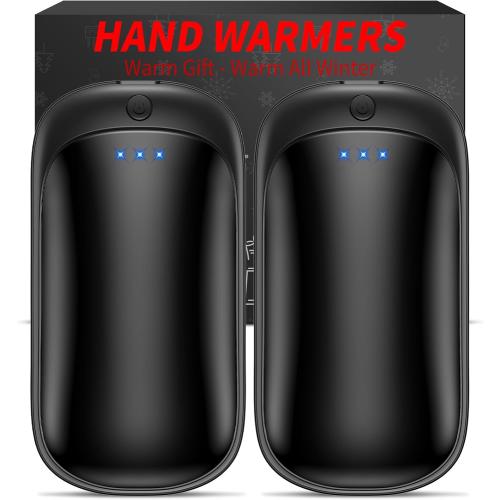 2 Pack Hand Warmers Rechargeable, Portable Electric Hand Warmers Reusable, USB 2 in 1 Handwarmers, Outdoor/Indoor/Warm Gifts for Men Women Kids