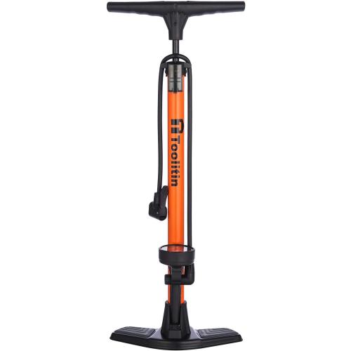 TOOLITIN Floor Bike Pump with Gauge,160 PSI High Pressure,Bicycle Pump Compatible with Presta and Schrader Valve
