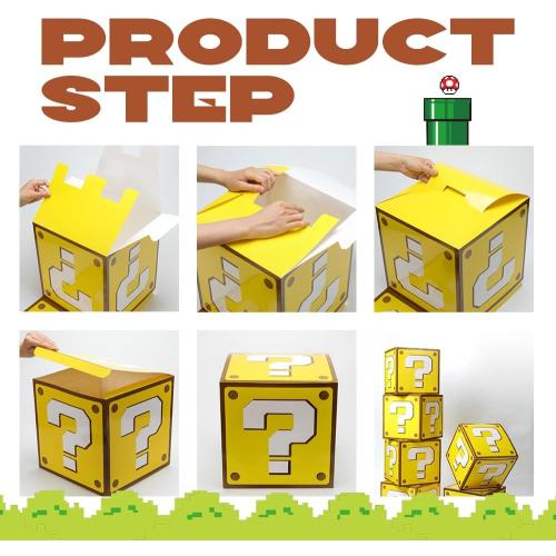 6PCS Big Party Boxes For Birthday Party Question Boxes Brick Boxes Pipe Boxes For Party Game Party Favor Props Boxes (11.8 x 11.8 Inch)