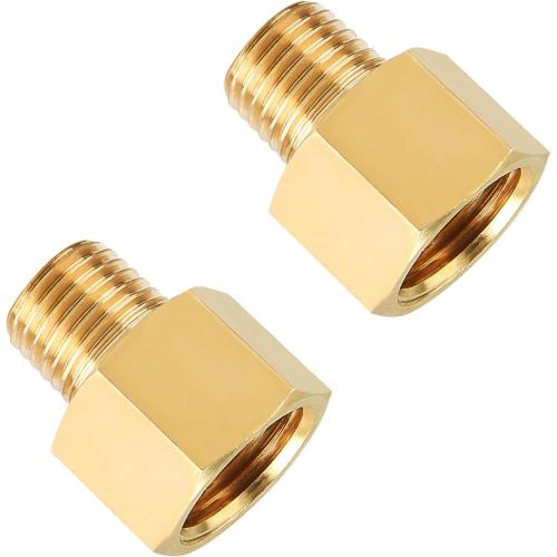 3/8 Female to 1/4 Male NPT Adapter, 2-Pack | NPT Adapter for Air Compressor, Pressure Gauge & Pneumatic Tools