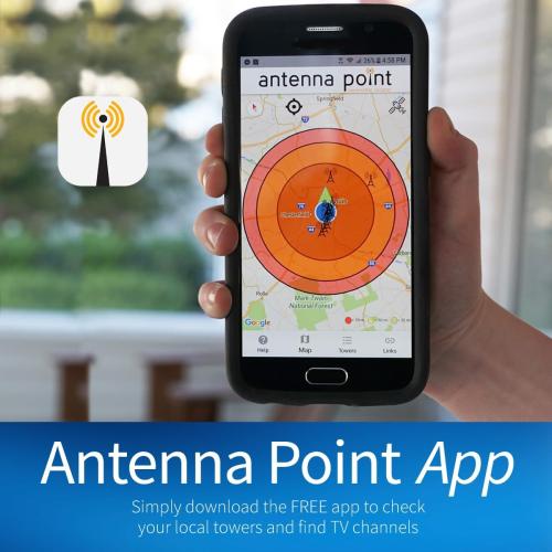 Antennas Direct ClearStream 4MAX Complete TV Antenna, Indoor Outdoor, UHF VHF, Multi-Directional, 70  Mile Range – w/Cable, Mast, Amplifier, Splitter