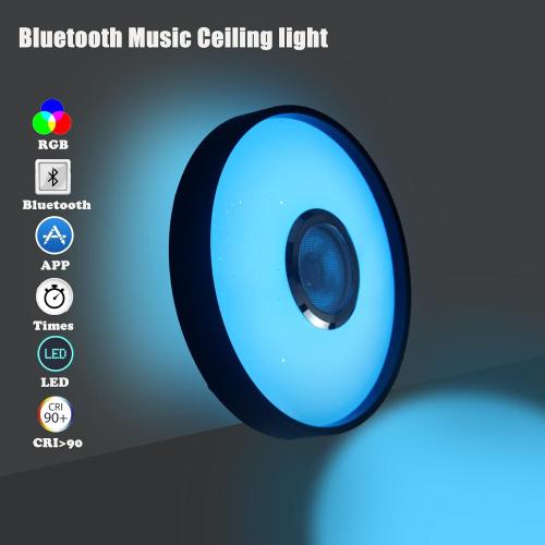 Bathroom Ceiling Light Waterproof Shower Light with Bluetooth Speaker 11Inch 18W Ceiling Fixture Dimmable RGB Color Change with APP and Remote Led Music Ceiling Lamp for Kids Room Bedroom