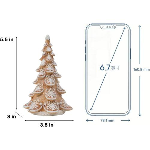 Cynkeyee Gingerbread Christmas Decorations Xmas-Tree Collectible-Figurines - Christmas Decoration Party Decorations Gift for Women Table Centerpiece 3.5x3x5.5 Inch