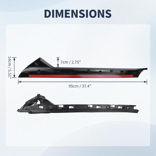 A-Pillar Molding Windshield Trim Front Left Driver Side Compatible with Ford Explorer 2011-2019, Outer & Inner Panel Replacement Kit Gloss Black Replaces 926-450 BB5Z7803137AA