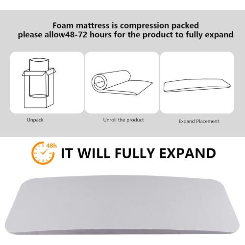 60x24x2 Grey 40D High Density Sagging Mattress Support Under Mattress Support Pad to Fix Sinking Beds Foam Insert Pad for Sagging Bed Repair and Boards Hardener Foam Cushion for Firming Pad 60x24x2 (Grey)