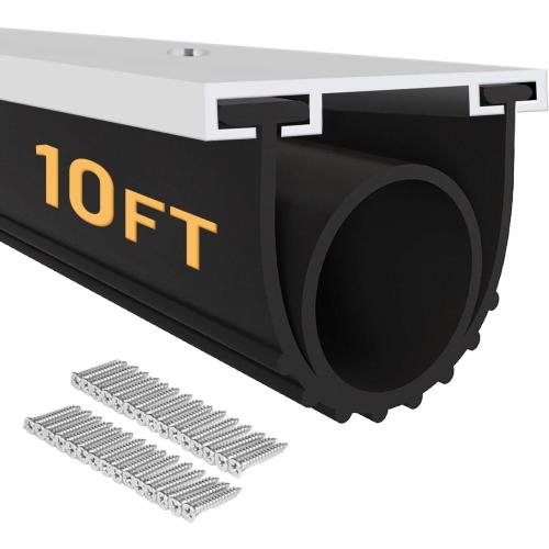 DGSL Garage Door Seals Bottom Rubber，Weather Stripping Sealing Strip Replacement, Universal Weatherproof Threshold Buffering (Black, 10Ft)