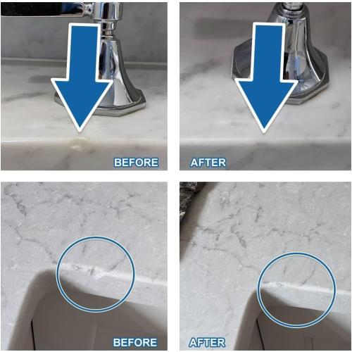 Quartz Countertop Repair Kit(White), Quick-Drying Quartz Chip Repair Kit for Edge Chips, Cracks, Scratches and Holes on Quartz, Marble, Granite, Porcelain and Other Stone Surfaces