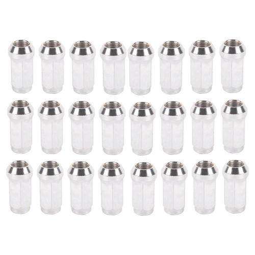 TOPAZ 24Pcs M14x1.5 Lug Nuts with Cone Seat, 3/4 19mm Hex 1.9x0.87 in. Chrome Plated Wheel Lug Nuts Compatible with Chevrolet Silverado Suburban 1500 Ford Expedition F-150 Ram 1500