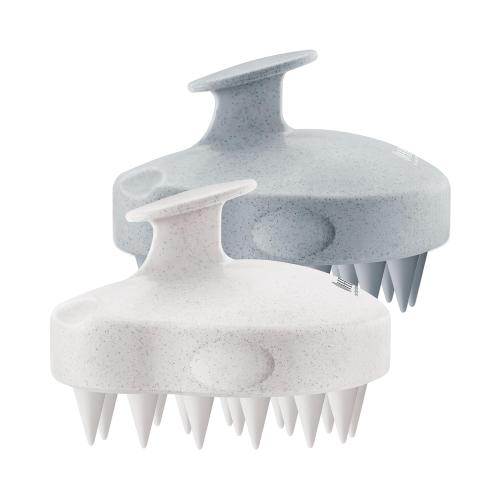 HEETA Scalp Massager 2 Pack, one item missing for Hair Growth, Soft Silicone Bristles to Remove Dandruff and Relieve Itching, Scalp Scrubber for Hair Care Relax, Shampoo Brush for Wet Dry Use, New Grey & Beige