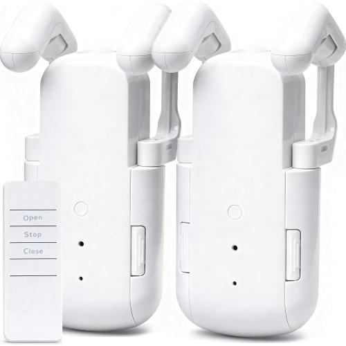 Automatic Curtain Opener Smart Motorized: 2-Pack Heavy Duty 20KG Load Electric Curtain Robot with Remote for Bedroom Living Room│6-Month Battery for Home/Office/Nursery│No WiFi Needed