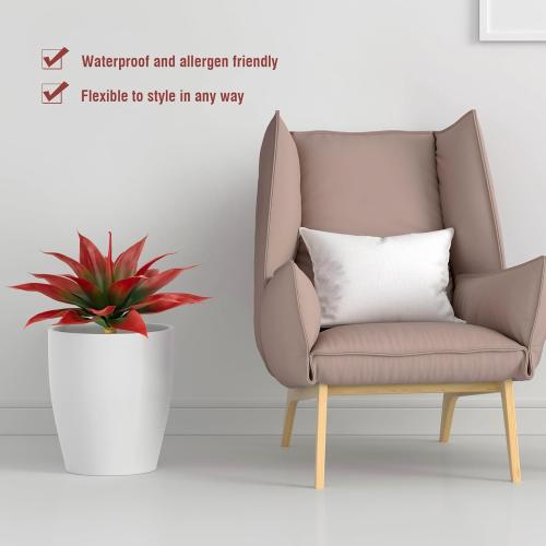 Artificial Agave Plants,Large UV Resistant Fake Agave Planters for Indoor and Outdoor Decorating Tropical Plant Succulents Greenery Indoor Decor (2Pack,18 Red)