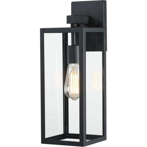 2 Pack Large Outdoor Sconce Lights,18 Inch Outdoor Wall Lantern Light,Exterior Sconce Metal and Glass Large Porch Light, Black Outdoor Lanterns for Front Porch Garage Balcony